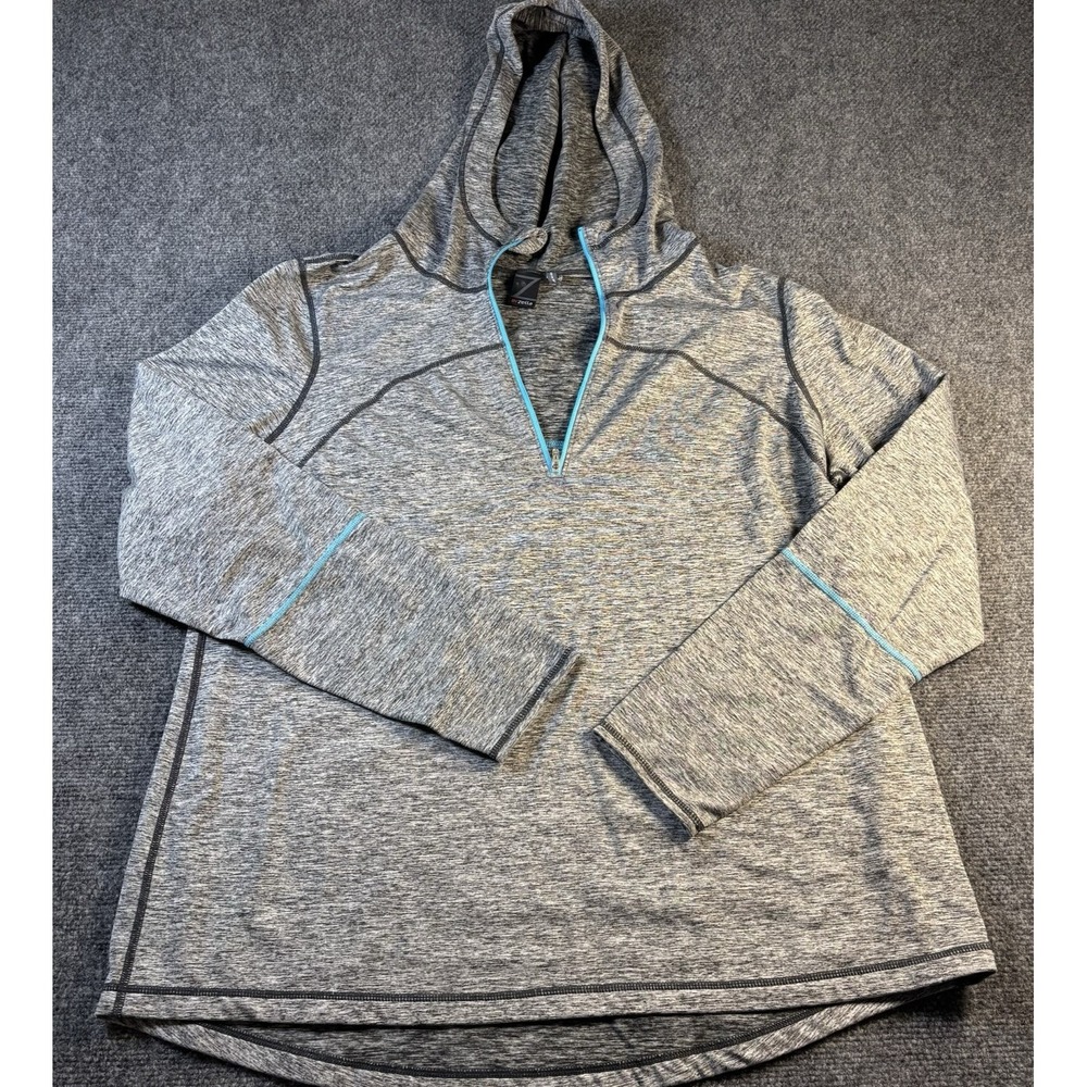 Z by Zella Hoodie Pullover Womens 2X Gray‎ Space Dye Quarter Zip Athletic Top